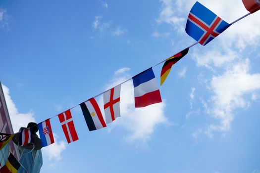 British & English national flag at the restaurant and pub, London