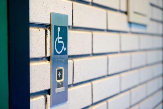 Disabled sign in the lift