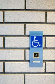 Disabled sign in the lift