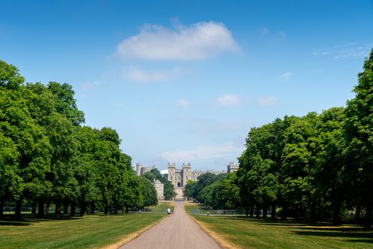 Long walk in Windsor castle, uk, london in summer