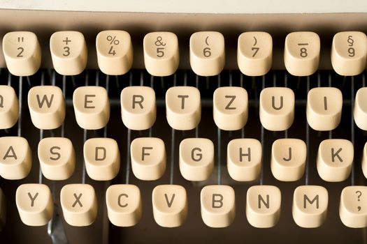 Close up of retro style typewriter in studio