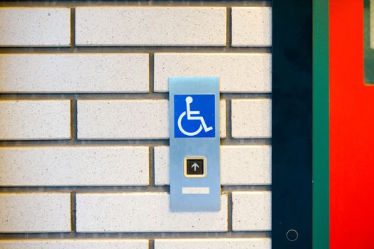 Disabled sign in the lift