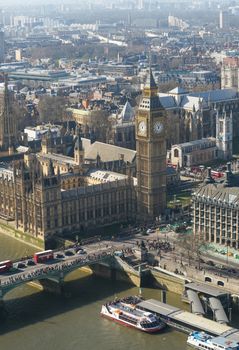 Big Ben and Westminster abbey in London, England