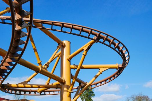 Roller Coaster in the blue sky