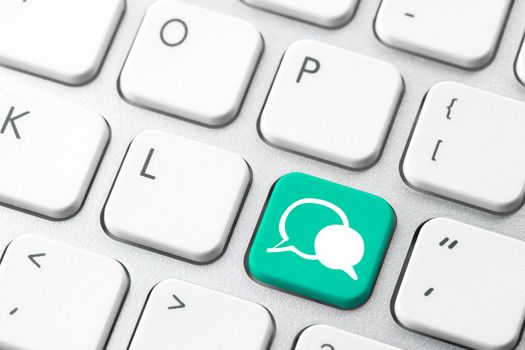 Social media icon on computer keyboard