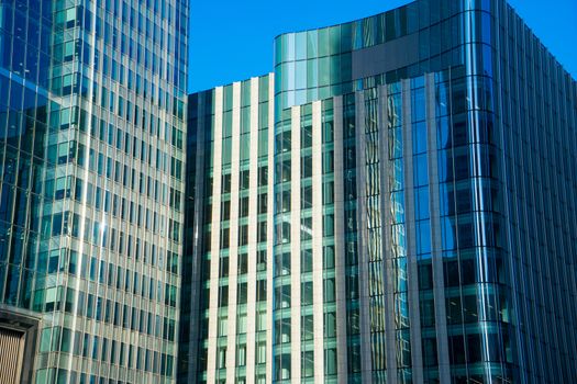 Office building and reflection in London, England, background