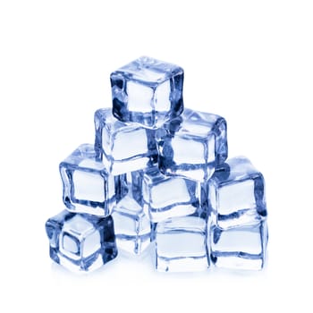 ice cubes isolated on a white background.