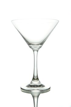 single empty wine glass isolated on the white background 