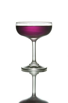 Red wine glass isolated on white background 
