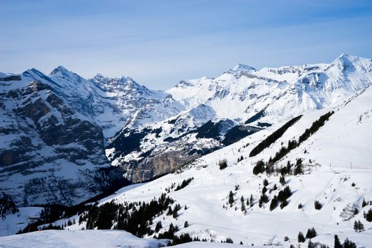 Swiss mountain, Jungfrau, Switzerland, ski resort