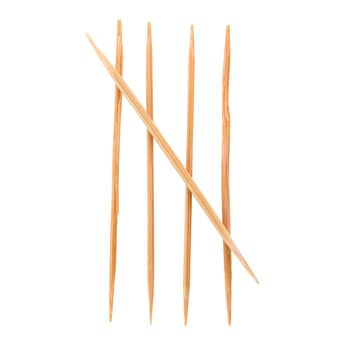 Toothpicks isolated on white. and Old roman antique alphabet number Top view.