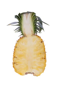 Pineapple slices isolated on a white background.