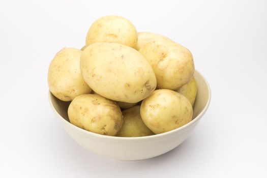 Potato on the white background