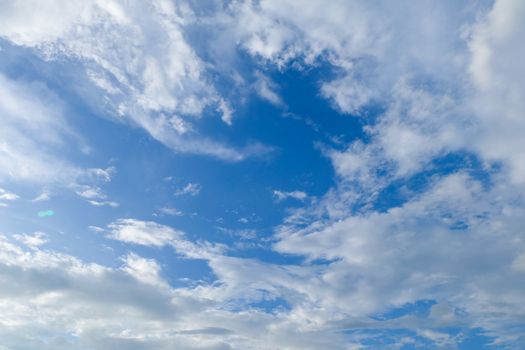 White cloud and Beautiful with blue sky background.