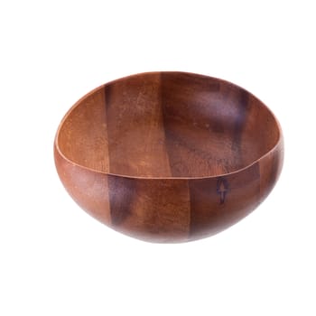 Wooden dish isolated on a white background.