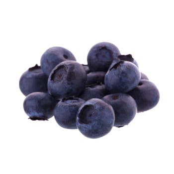 Many juicy and fresh blueberries isolated on white background. Blueberries close-up. Blueberry antioxidant.