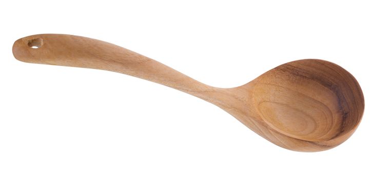 wooden spoon isolated on a white background.