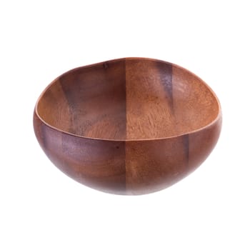 Wooden dish isolated on a white background.