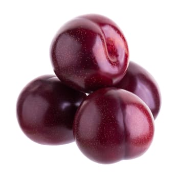 ripe fresh plum isolated on a white background.