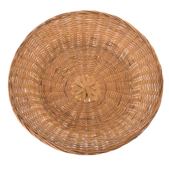 Wicker dish isolated on a white background.