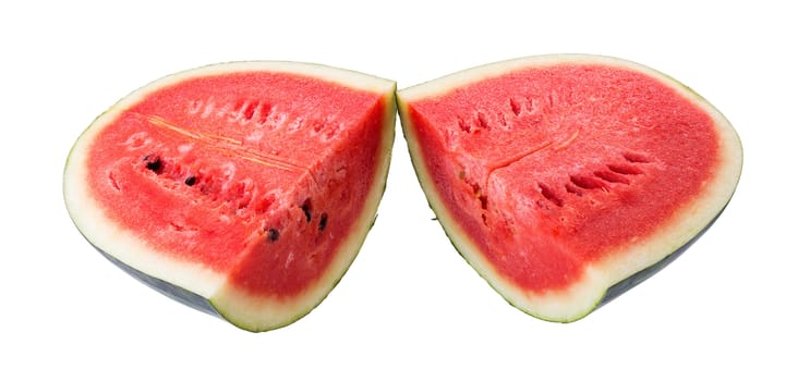 juicy slice of watermelon on a white background.
