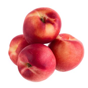 ripe fresh Nectarine fruit isolated on white background.