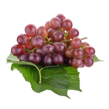Red grapes isolated on over white background.