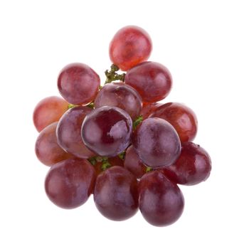 Red grapes isolated on over white background.