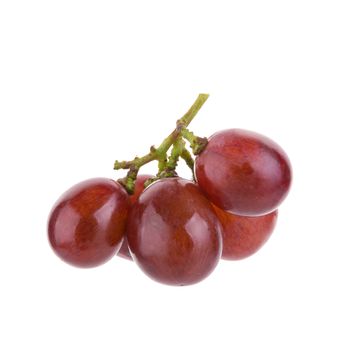 Red grapes isolated on over white background.