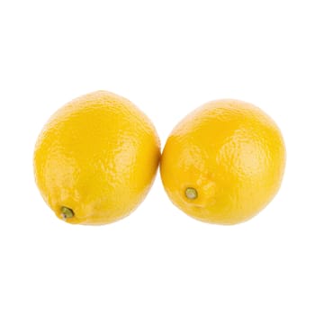 yellow lemon isolated on over white background.