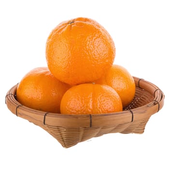 fresh orange fruit isolated on white background.