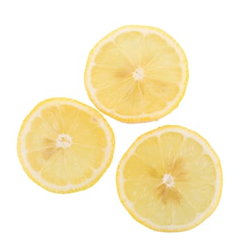 yellow lemon isolated on over white background.