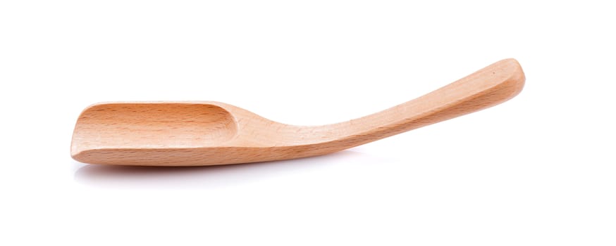 Wooden spoon on a white background.