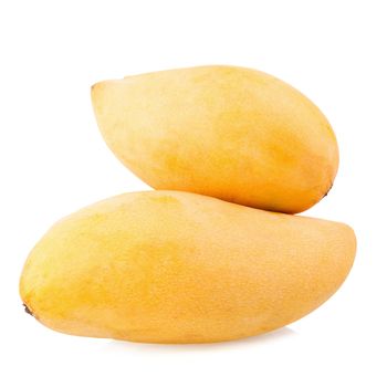 yellow mango fruit isolated on white background