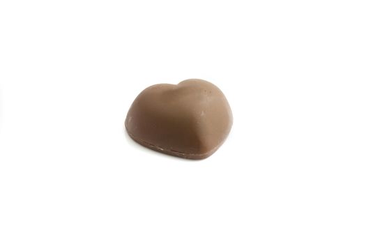 chocolate hearts candies isolated on white 