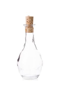 Retro wine bottle isolated on a white background.