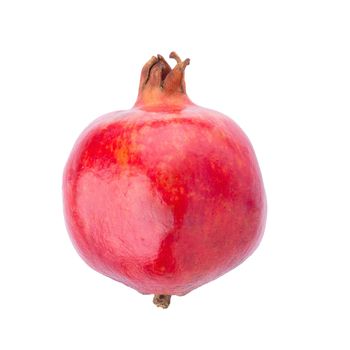 Ripe pomegranate fruit isolated on white background.