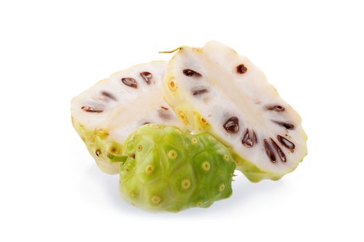 Exotic Fruit Noni on a white background.