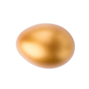 Golden Egg isolated on a white background.