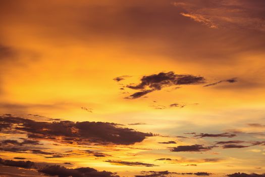 Colorful dramatic sky with cloud at sunset.Sky with sun background.