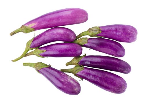 Eggplant or aubergine vegetable isolated on white background.