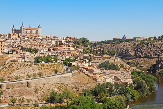 Toledo and Tagus river Spain panoramic view