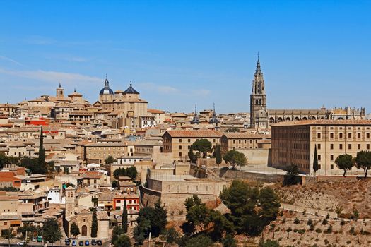 Toledo, Spain, panoramic view on city at sunny day