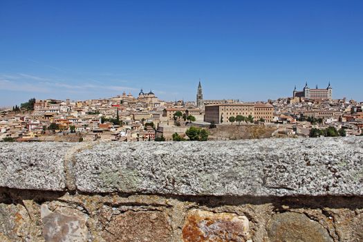 Toledo, Spain, panoramic view on city at sunny day