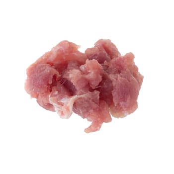 minced pork isolated on a white background.