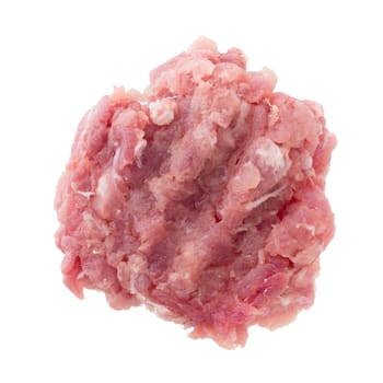 minced pork isolated on a white background.