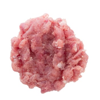 minced pork isolated on a white background.