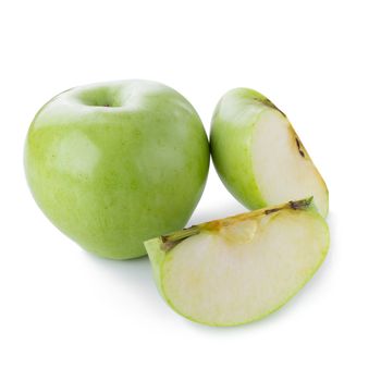 Fresh Green Apple Isolated on White Background.