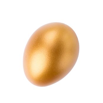 Golden Egg isolated on a white background.