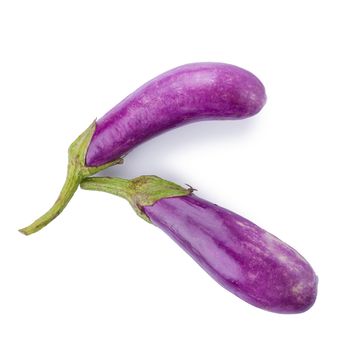 Eggplant or aubergine vegetable isolated on white background.